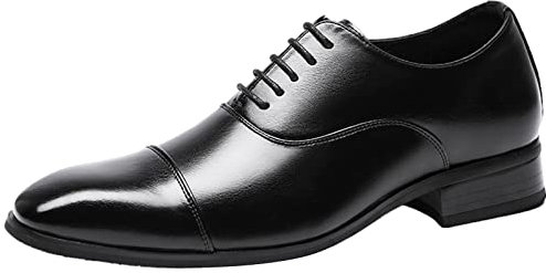 ANUFER Uomini Formale Affare Scarpe da Sera di Bell'aspetto Oxford con Punta a Punta Pelle in Microfibra Scarpe da Sposa Nero SN070406 EU38