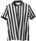 Mens Official Umpire Jersey Stripe Overturned Collar Ref Uniform Referee Shirt for Basketball Football Soccer