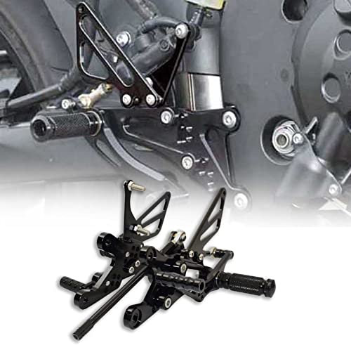 Für Yamaha YZF R1 2004 2005 2006 RN12 Motorrad Schwarz Racing Einstellbare Fußrastenanlage Fußrasten Fahrerfußrasten Pedale Hinten Set Schmücken