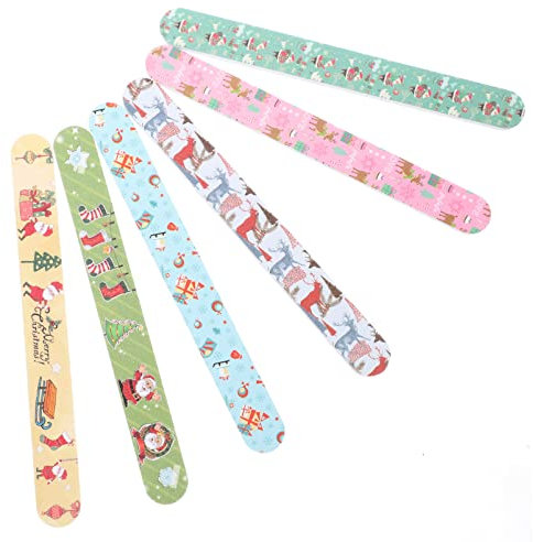 12 Pezzi di Lime per Unghie di Natale Lime per Unghie a Doppia Faccia Tavole Smeriglio per Unghie Strumenti per Lima per Unghie per Manicure Natalizia per Nail Art Design Fai da, Stile Casuale