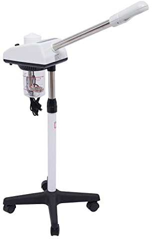 750W Gesichtsdampfer Bedampfer Face Steamer Professional Gesichtssauna Nano Ion Ozon Facial Steamer Heißnebel SPA Skin Care mit Verstellbar Düse und Universel Räder, Einstellbar Höhe