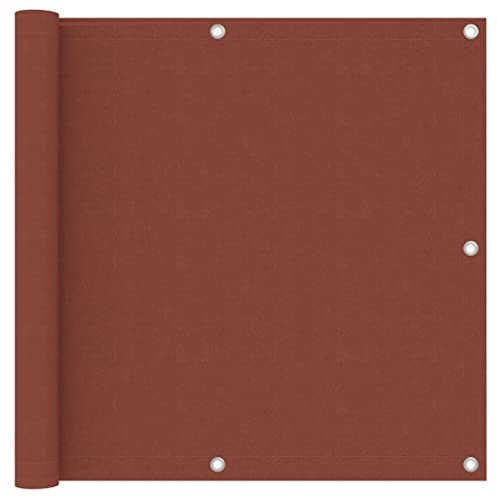 HOMIUSE 90x500 cm Balkon Sichtschutz Garten Sichtschutz Terrasse Balkon Regenschutz Privacy Balkonverkleidung Windschutz Balkon Balcony Privacy Screen Terracotta-Rot