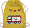 Turnbeutel Rucksack - Feuerwehrauto Motiv I Leiterwagen Geschenk Feuerwehr I Löschzug - Unisize - Gelb - beutel für wechselkleidung kinder kinderturnbeutel kindergarten jugendfeuerwehr name