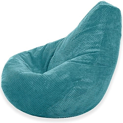 Gilda High Back Gaming Chair Bean Bag Delivered Filled Corduroy (Teal)