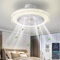 Modern Ceiling Fan with Light Flush Mount Low Profile Ceiling Fans with Lights Remote Control 3 Speed Settings Dimming 72W LED Smart Ceiling Fan Lights for Bedroom (Crystal DC)