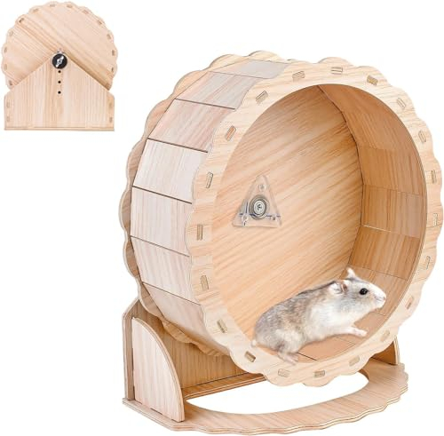EHOTER Hamsterrad Laufrad Hamster Leise Hamster Spielzeug Holzlaufrad Lustiges Hamsterlaufrad Aus Holz Silent Hamster Rad Für Hamster Rennmäuse Mäuse Chinchillas Oder Andere Kleintiere (15cm)