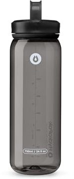 HydraPak RECON Water Bottle, 50% Recycled Plastic, Eco-Friendly and BPA Free, Smooth Flow Screw Cap, Easy to Carry (750ml, Grey)