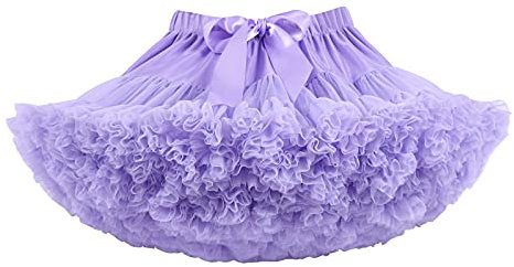 Alunsito Gonna abito da sera Gonna tutù per bambina Principessa soffice morbido tulle balletto festa di compleanno sottoveste viola L 8-10 anni