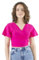 Coline - Crop Top Coton uni - Couleur : Fushia - Taille : S/M