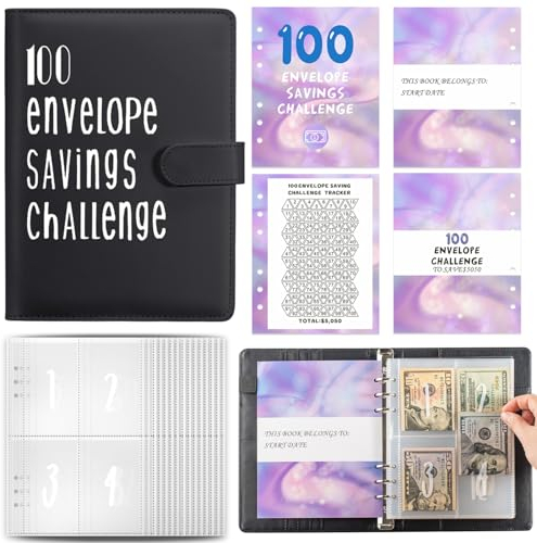 Budget Planner, Binder - Haushaltsbuch A6 Planner Geldumschläge Umschlagmethode,Budgetplaner Geld Organizer Sparbuch mit Folien für Finanzplaner Sparen Mappe,Cash Stuffing Startset