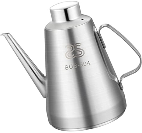 MOLUCKFU Contenitore Per Olio Acciaio Inossidabile Con Maniglia Ergonomica Dispenser Multifunzionale Per Olio Aceto E Salse Facile Da Pulire E Antigoccia Essenziale Per La Cucina