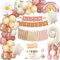 YYDSXK Geburtstagsdeko Mädchen 9 Jahre, Boho Retro Rosa Geburtstag Deko mit Happy Birthday Banner, Tassel, Folie Stern Luftballon, Cake Topper, Kindergeburtstag Deko für 9. Geburtstag Mädchen