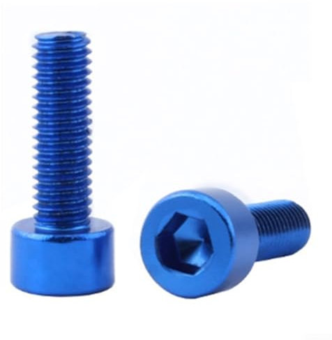 Sechskantschrauben M5 x 15 mm für Fahrrad-Wasserflaschenhalter, eloxiertes Aluminium, Multipack (Blau)