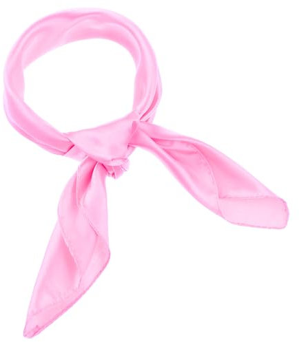 Yolev Foulard Cheveux Femme Soie Echarpe Carrée Vintage Respirante Foulards Carrés Sac à Main Accessoires pour Femmes des Années 1950 Multi Usages 60 x 60 cm Bandana Rose