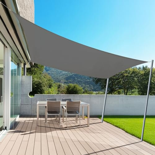AXT SHADE Toldo Vela de Sombra Impermeable Rectangular 2x4m Protección Rayos UV para Exterior Terraza Exterior Patio Jardín-Gris Antracita