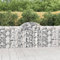 Iiaky Gabionen mit Hochbogen 8 STK. 200x30x100/120cm Verzinktes Eisen Gabionen Zaun Gabionen SäUle Zaun Garten Drahtkorb Garten