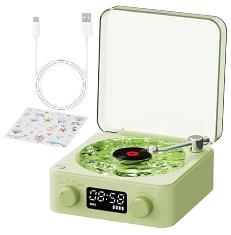 Smart Record Player, Portable Record Player, Vintage Turn Tables, Suitcase Vinyl Player, Audio Sound Retro Mandel Player, Easy To Use, Portable for Records, Entertainment, Home Decoration