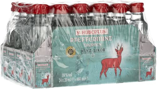 St.Hubertus-Tropfen Pfefferminz-Likör (24 x 0.02 l) (Packung mit 7)