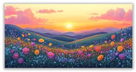 BOHUO Or, rose Arbre Impression sur Toile Moderne Mural, Prairie Coucher de soleil Arbre de vie Peintures Grande Tableau Decoration Murale Salon Chambre-60x120cm Sans cadre