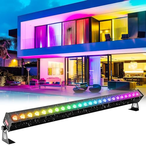 Wasserdicht Wallwasher, 24 LED Bar Discolicht Partylicht Bühnenlicht, 120W RGBW Lichteffekte Strahler Strobe Beleuchtung für DJ Party Outdoor Halloween Weihnachten