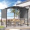 Gazebo, bigzzia Metal Pergola With Retractable Roof,Outdoor Parasol Features Water-Resistant And SPF 15 With PU Coated Canopy,Sun Shade For Garden Party Barbecue Event (Gray, 10x8 Ft)