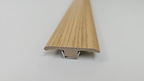 Project DIY® | Profil en T MDF | Bande de seuil | 1 mètre de long | 45 mm de large | Hauteur réglable de 6 à 10 mm | Bande de transition pour parquet stratifié et bois | Facile à installer (chêne