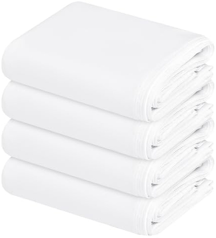 Set di 4 panni bianchi in poliestere, multiuso, impermeabili, riutilizzabili, per vernice, divani, per proteggere mobili e pavimenti (1,2 x 3,5 m)