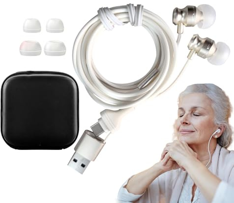 Tinnitus Ohrstöpsel, Infrarot-Ohrstrahler, tragbares Rotlicht-Entlastungswerkzeug, ideal für Frauen, Männer, Heimgebrauch, Reisen, Stress reduzieren, Entspannung und Symptomunterstützung