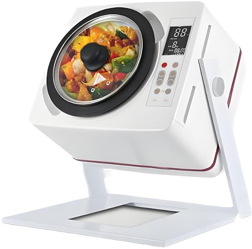 Macchina da cucina automatica per friggitrice 6L Capacità commerciale con pentola antiaderente rimovibile, velocità 15-30 giri/min, cottura 3-5 min, friggitrice automatica da 2500 W per cibo di strada