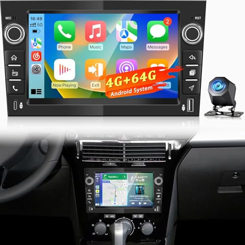 [4+64G] Radio Android per Opel Corsa Astra Zafira Meriva Vivaro Combo Tigra TwinTop: 7 Pollici IPS Touchscreen AAA con Carplay Wireless e Android Auto, 5G/WiFi, GPS + Telecamera di Retromarcia