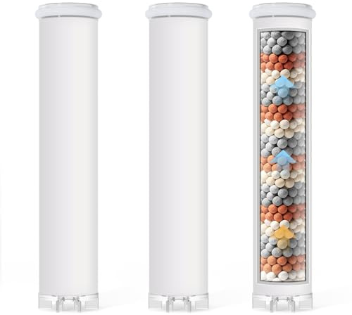 Blendura Filtro Doccia Anticalcare 3 Pezzi, Bianco | Filtro Soffione Doccia di Ricambio per Acqua Calcarea, Sedimenti Visibili e Uso Quotidiano