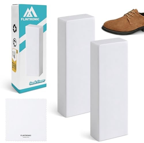 flintronic 2 pièces Gommes à Daim, Gomme Nettoyante | pour Cuir Nubuck et Daim, Gomme Magique, pour Chaussures Revêtements de Cuir Accessoires
