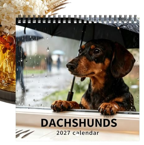 Calendrier Mural Teckel Année 2027 Planificateur Mensuel Canin 2027
