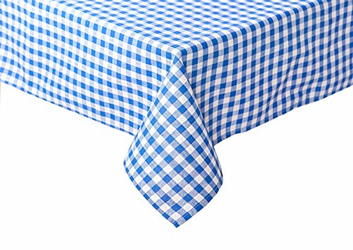 texpot Landhaus Tischdecke 100 x 140 cm blau-weiß kariert 100% Baumwolle