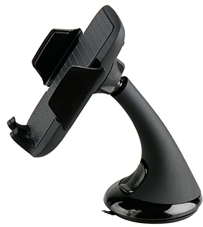 Car Holder Suction Mount by Dashboard or Windscreen 360 Degree Swivel Strong Universal Grip Charging Access for Smartphones and Tablets Samsung iPhone and Many More - Black