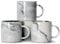 Smilatte 320ml stapelbare Kaffeetassen aus porzellan, M101 personalisiert Marmor Keramik Tasse für Boy Girl Lover, set 4er, grau