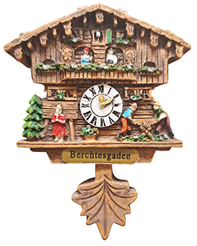Kuckucksuhr Magnet Polyresin Kühlschrank Handmade Braun - Berchtesgaden