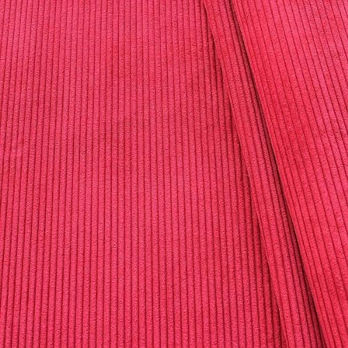 Stoffkontor Polsterstoff Möbelstoff Breitcord-Optik Stoff - Meterware, Farbe Rot - für Polsterarbeiten