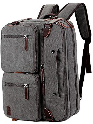 Baosha Umwandelbare Aktentasche Rucksack 17 Zoll Laptop Tasche Case Business Aktentasche HB-22, GRAU, Large, Classic