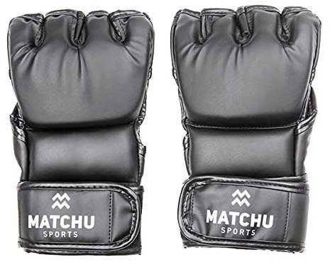 MMA-Handschuhe | Optimaler Halt für jedes Handgelenk | Geeignet für MMA und Grappling | Aus robustem PU-Leder | Sport | Kampfsport | Matchu Sports (M)