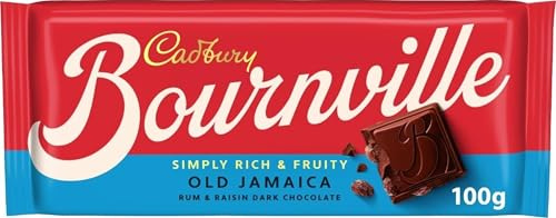 Cadbury Bournville Old Jamaica Dark Chocolate Bar, 100 g (Pack of 1) | Rich Dark Chocolate With Rum & Raisin, Ideal For Sharing, Indulgent Treat