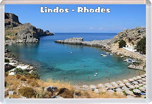 Lindos - Rhodes - Greece - Fridge Magnet 96 x 67 mm JUMBO SIZE BBSM1828