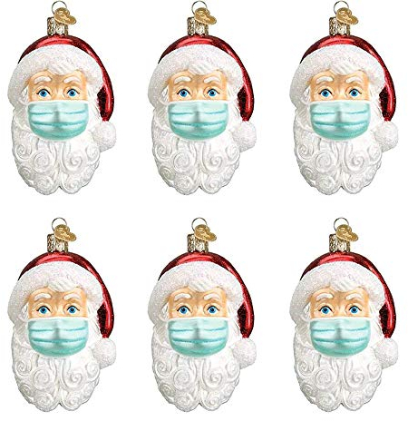 AGDLLYD 2022 Anhänger Weihnachtsmann mit Maske,3D Weihnachtsdekorationen, Weihnachtlicher Baumschmuck Weihnachtsbaum Anhänger Christbaumschmuck Weihnachtsgeschenke (6Stück)
