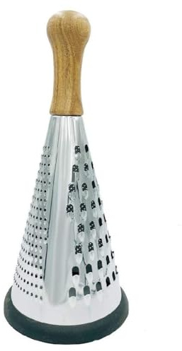 Husla 73955 Original Kitchen Grater, Made of stainless steel and Acacia Wood, Multifunctional Grater, Non-Slip Function