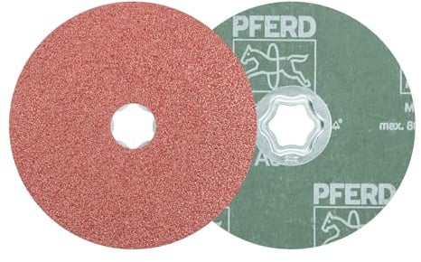 PFERD TOOLS COMBICLICK Fiberscheibe, 10 Stück/Korund 125mm A36 / 44498016 für universelle Anwendungen mit dem Winkelschleifer Korngröße 36