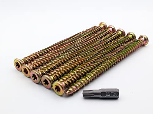 AF4F 72mm x 7.5mm Concrete Frame Fixing Screw (20 Pack) Anchors for masonry, PVC, Window, Door, General Joinery with Free Torx 30 BIT