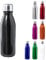 TIENDA EURASIA® Botella de Agua de Aluminio, 550 ml, con Tapón de Seguridad, Acabado Brillante, Bidon para Camping, Gimnasio, Oficina, Botella Ligera y Resistente, Color Negro