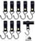 Modixun 8 Stück Leder-S-Haken, Metall-S-förmige Haken zum Aufhängen, Campinghaken, Kinderwagen-Haken, Lederhaken für Mantel, Handtuch, Küche, Badezimmer, Schwarz