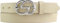 BELTINGER Damen-Gürtel EMIL aus Vollrindleder 3 cm | Schmaler Ledergürtel für Damen 30mm | Silber glänzend | Beige 105cm