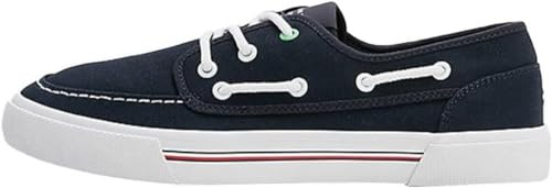 Tommy Hilfiger Hombre Vulcanized Sneaker Core Boat Shoe Canvas Zapatillas, Azul (Desert Sky), 44 EU